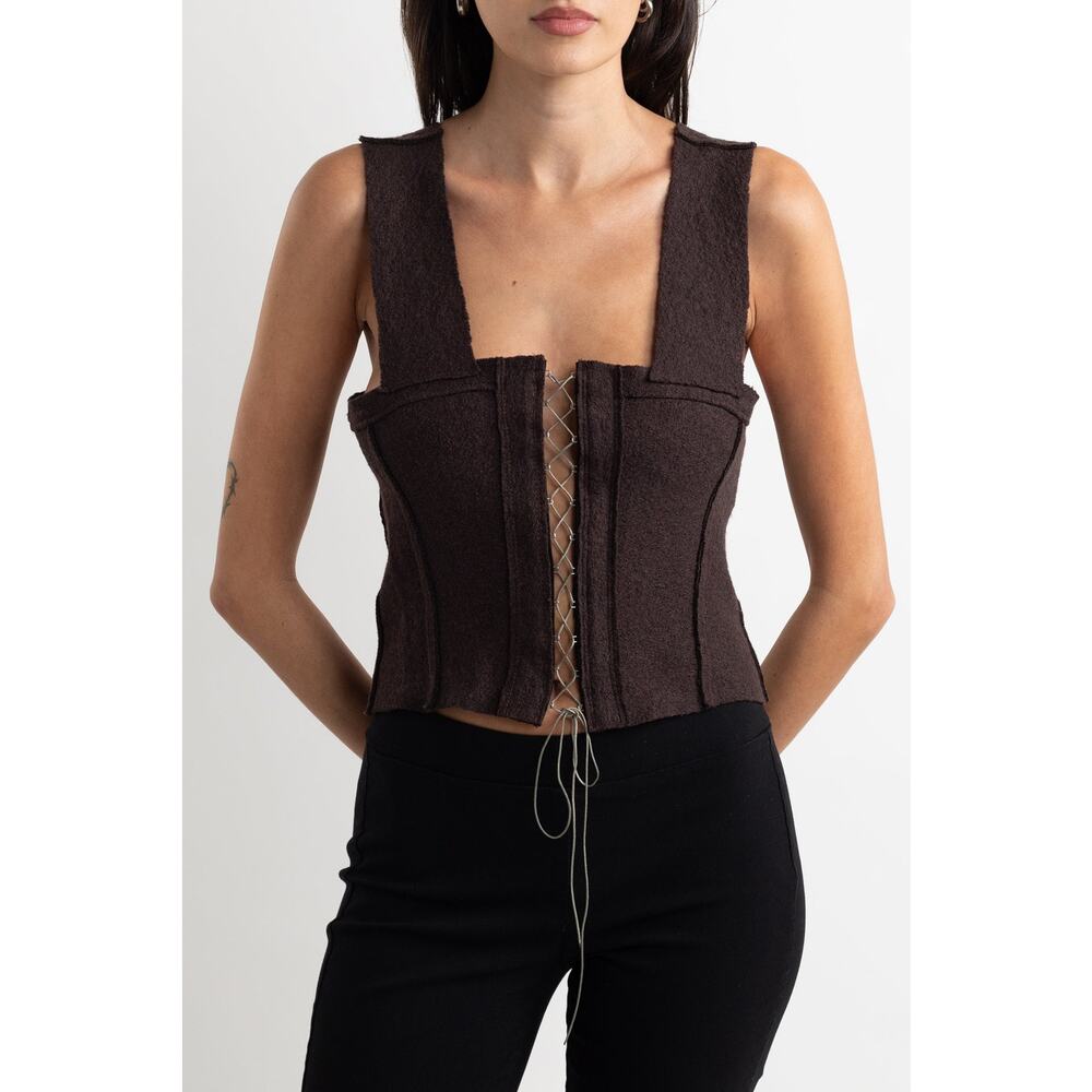Brown Wool Handmade Corset Top